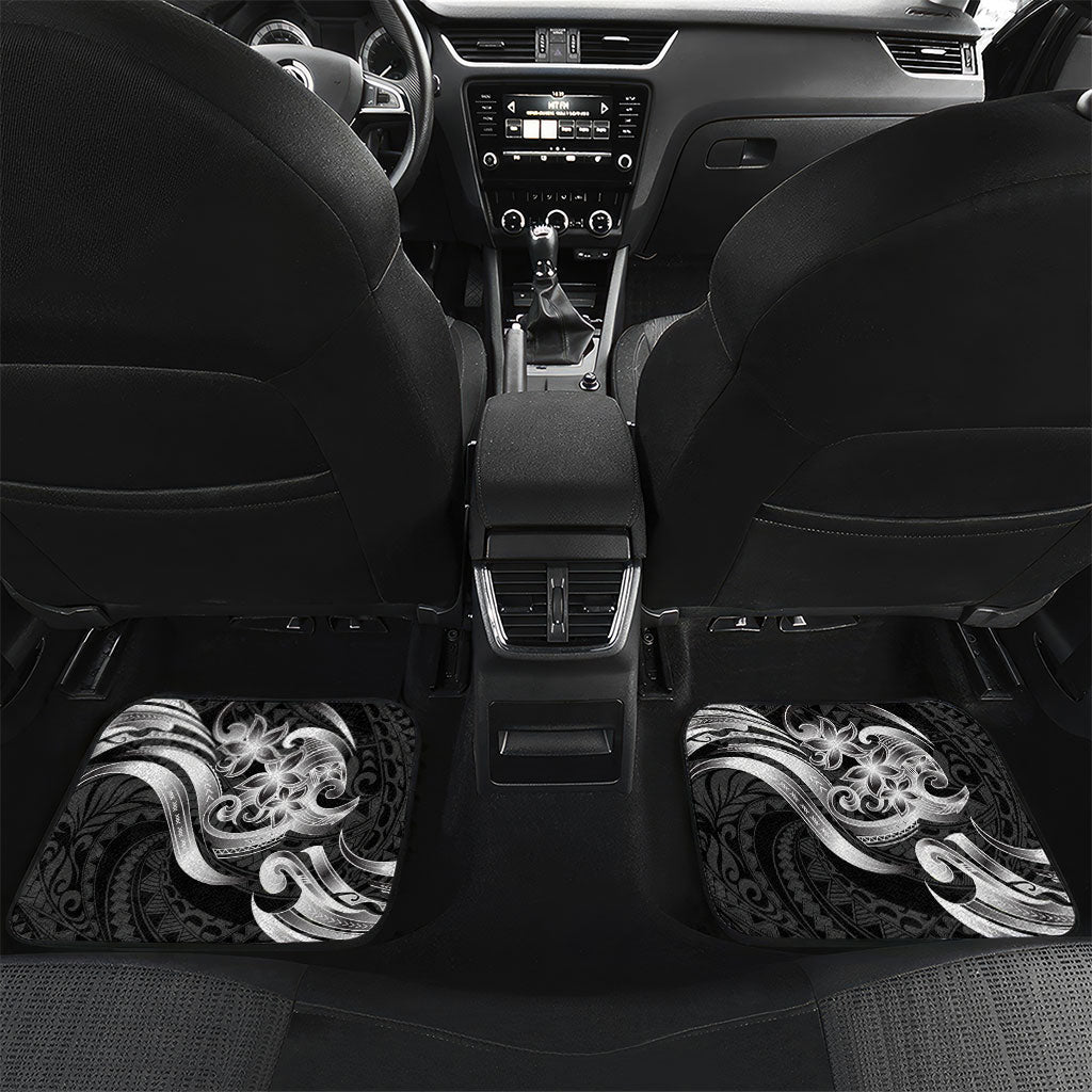 Tiki Drum Hawaii Car Mats Hawaiian Kakau Tattoo Style LT14 Set 2pcs - Back Black - Polynesian Pride