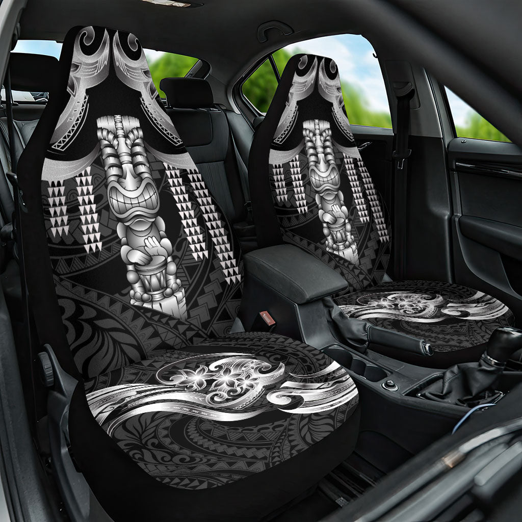 Tiki Drum Hawaii Car Seat Cover Hawaiian Kakau Tattoo Style LT14 One Size Black - Polynesian Pride