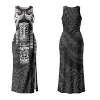 Tiki Drum Hawaii Couples Matching Tank Maxi Dress and Hawaiian Shirt Hawaiian Kakau Tattoo Style LT14 - Polynesian Pride