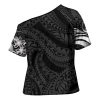 Tiki Drum Hawaii Cross Shoulder Shirt Hawaiian Kakau Tattoo Style LT14 - Polynesian Pride