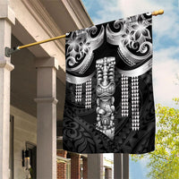 Tiki Drum Hawaii Garden Flag Hawaiian Kakau Tattoo Style LT14 House Flag Black - Polynesian Pride