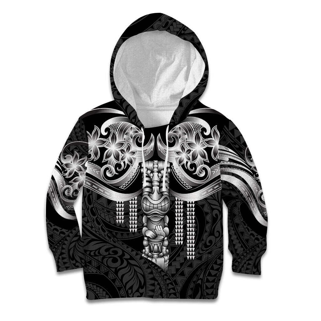 Tiki Drum Hawaii Kid Hoodie Hawaiian Kakau Tattoo Style LT14 Hoodie Black - Polynesian Pride
