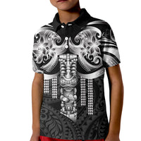 Tiki Drum Hawaii Kid Polo Shirt Hawaiian Kakau Tattoo Style LT14 Kid Black - Polynesian Pride
