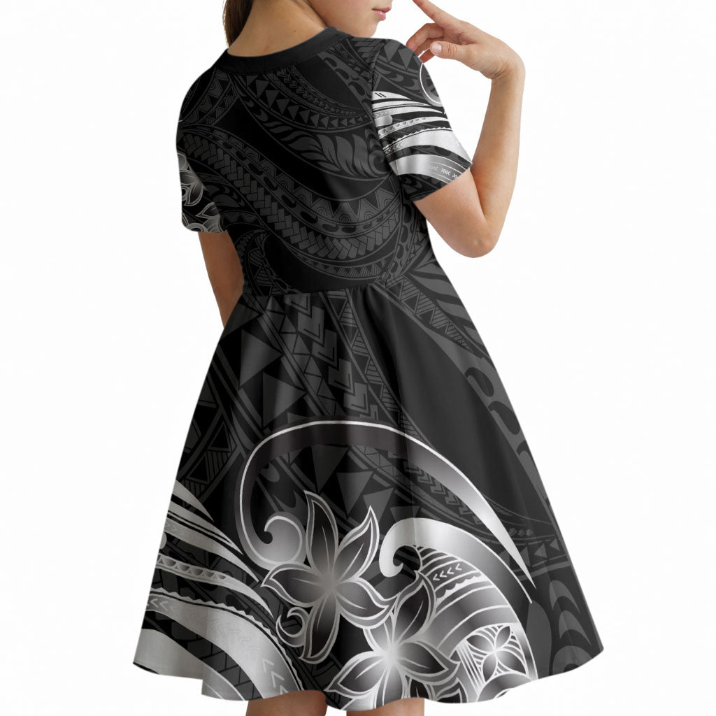 Tiki Drum Hawaii Kid Short Sleeve Dress Hawaiian Kakau Tattoo Style LT14 - Polynesian Pride