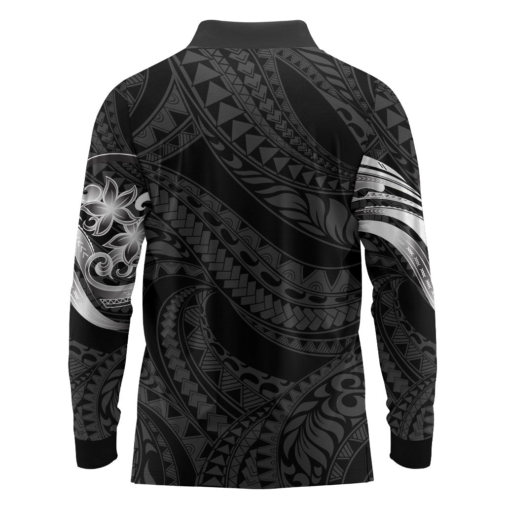 Tiki Drum Hawaii Long Sleeve Polo Shirt Hawaiian Kakau Tattoo Style LT14 - Polynesian Pride