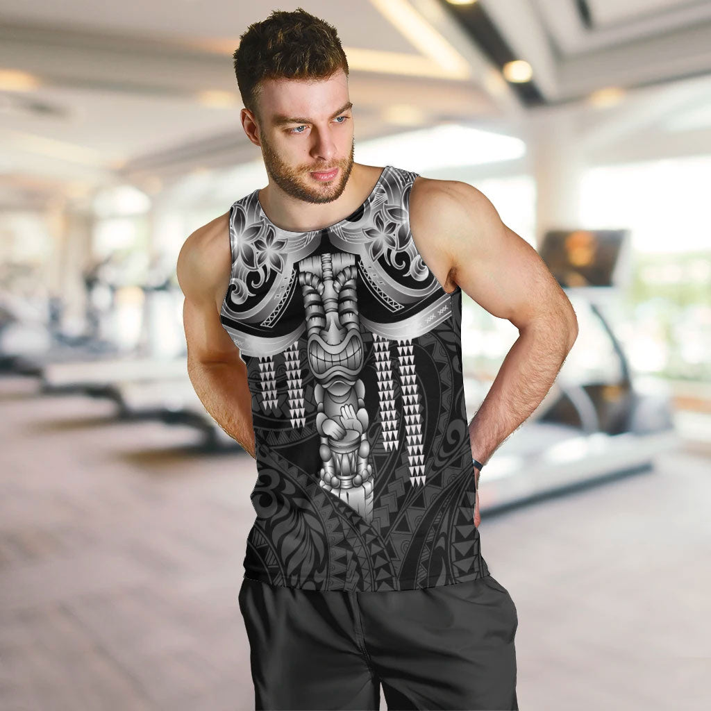 Tiki Drum Hawaii Men Tank Top Hawaiian Kakau Tattoo Style LT14 Black - Polynesian Pride