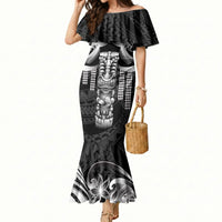 Tiki Drum Hawaii Mermaid Dress Hawaiian Kakau Tattoo Style LT14 Women Black - Polynesian Pride