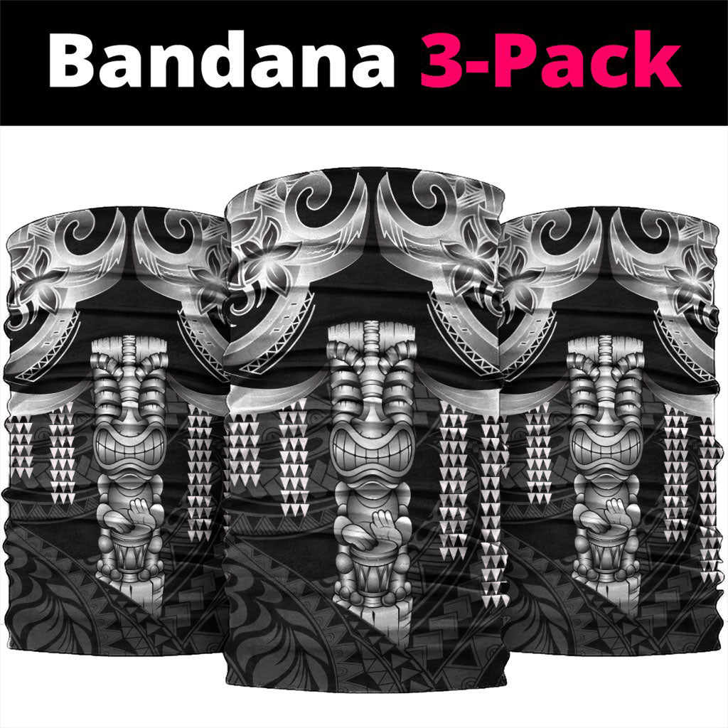 Tiki Drum Hawaii Neck Gaiter Hawaiian Kakau Tattoo Style LT14 package One Size: 25*50cm Black - Polynesian Pride