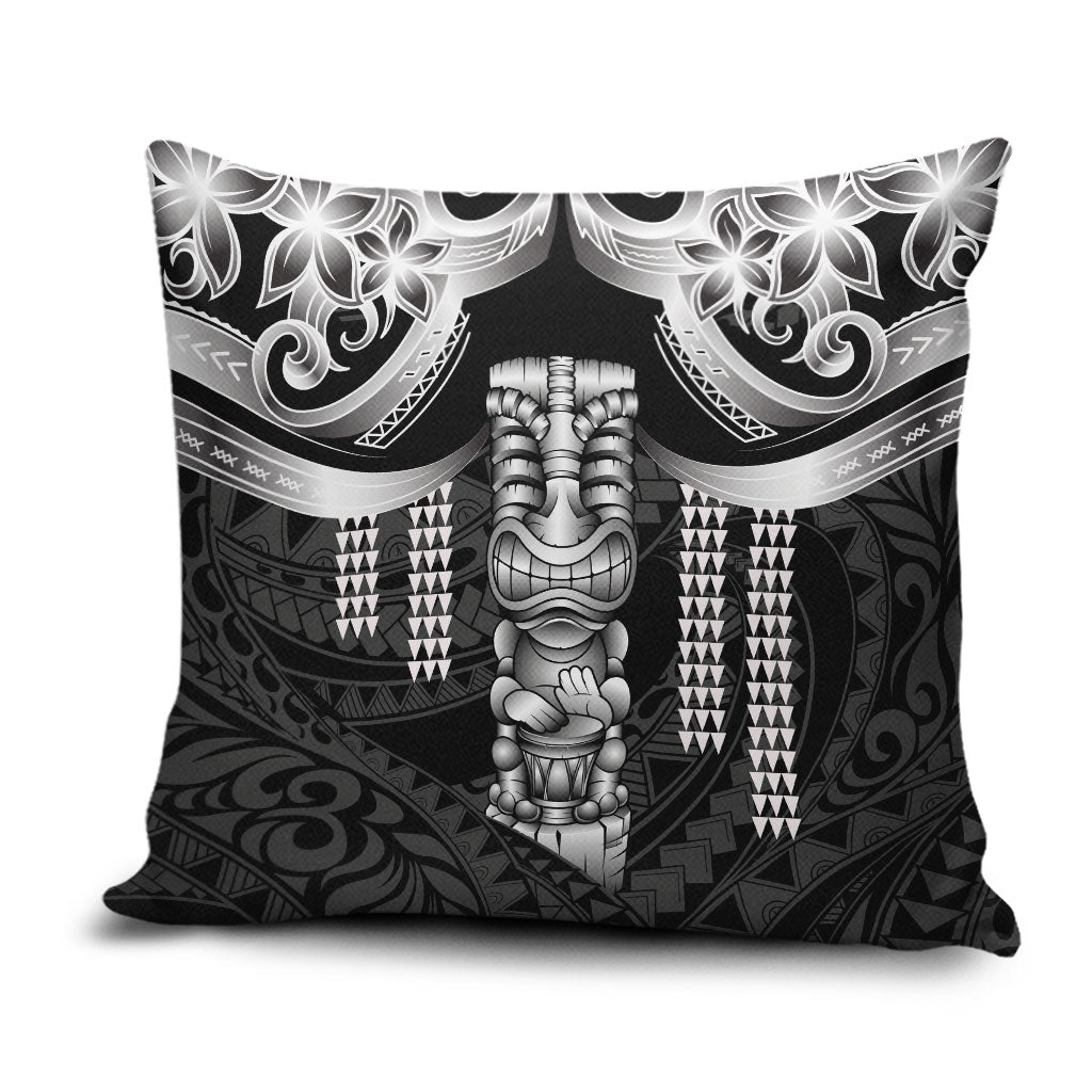 Tiki Drum Hawaii Pillow Cover Hawaiian Kakau Tattoo Style LT14 Black - Polynesian Pride