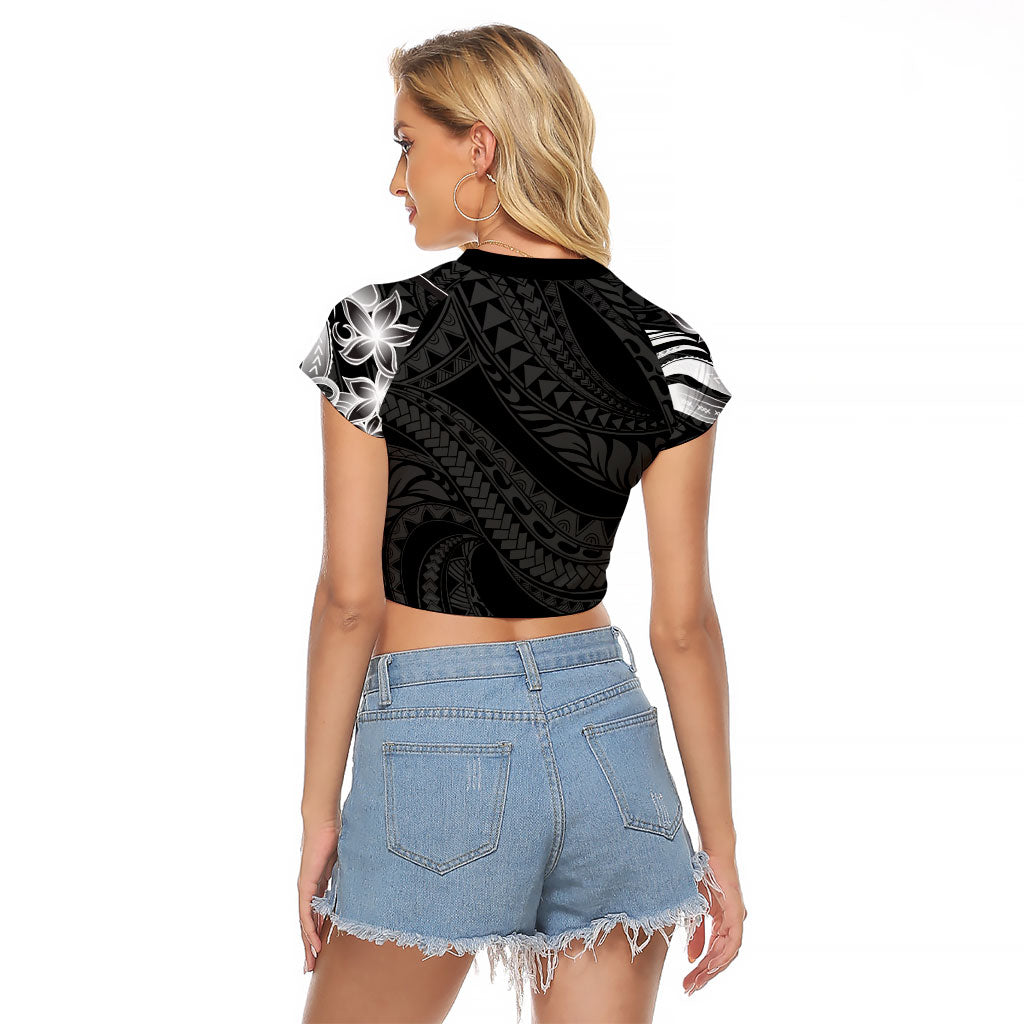 Tiki Drum Hawaii Raglan Cropped T Shirt Hawaiian Kakau Tattoo Style LT14 - Polynesian Pride