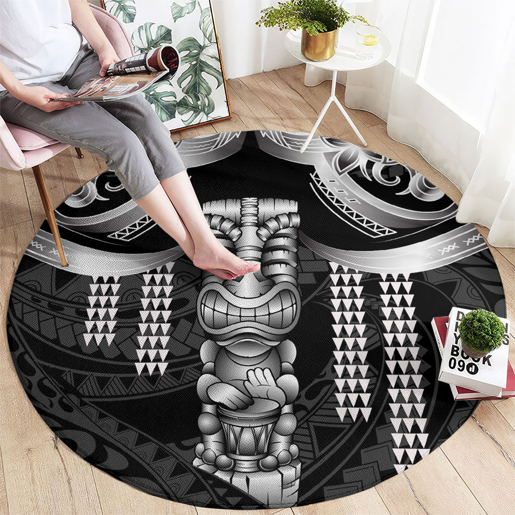 Tiki Drum Hawaii Round Carpet Hawaiian Kakau Tattoo Style LT14 - Polynesian Pride