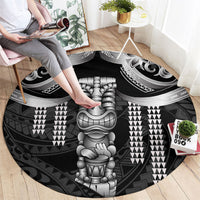 Tiki Drum Hawaii Round Carpet Hawaiian Kakau Tattoo Style LT14 - Polynesian Pride