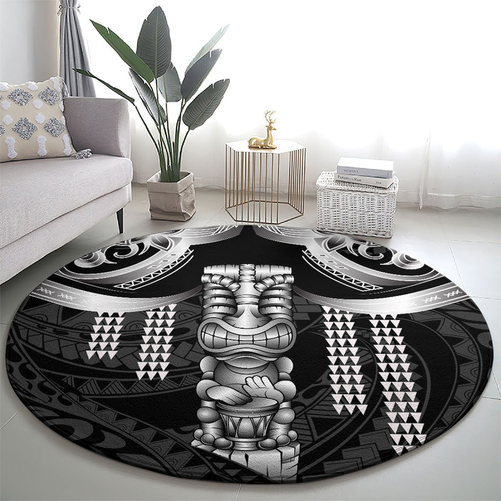 Tiki Drum Hawaii Round Carpet Hawaiian Kakau Tattoo Style LT14 - Polynesian Pride