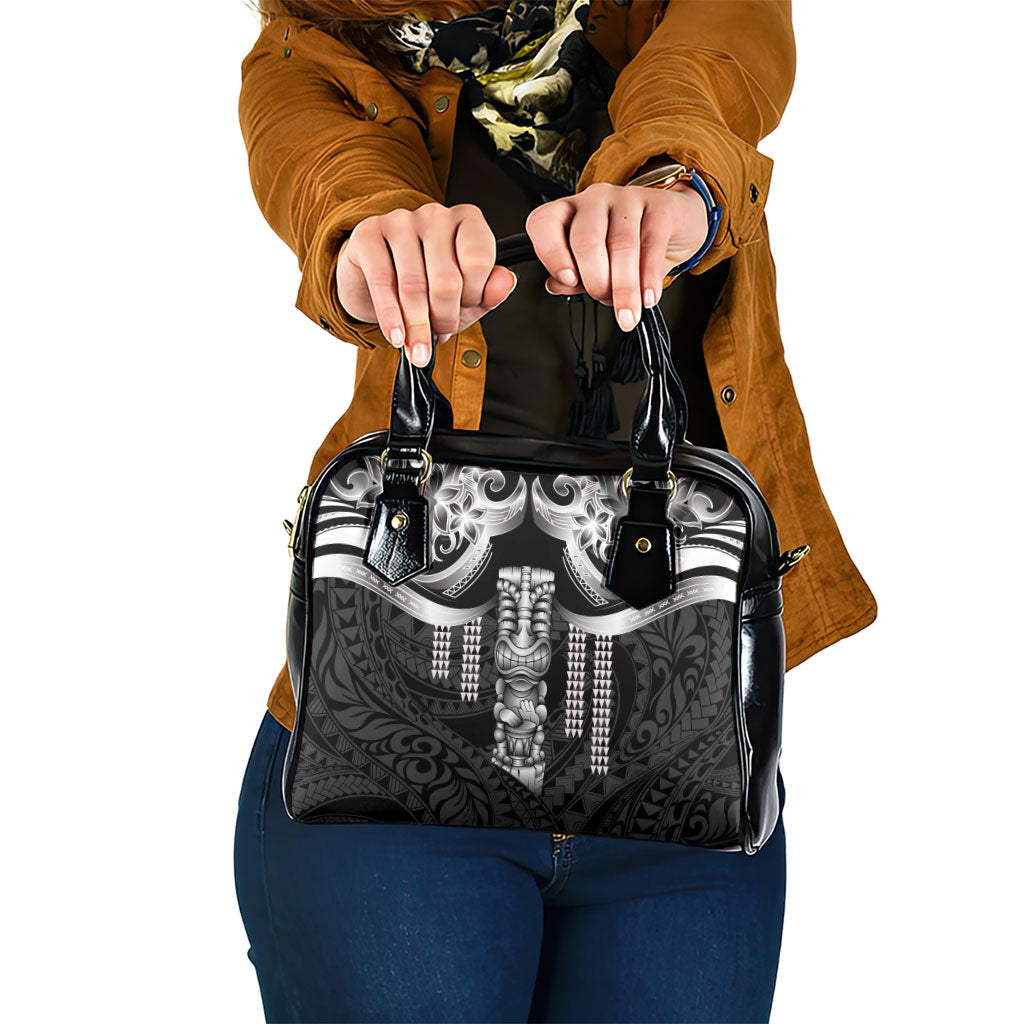 Tiki Drum Hawaii Shoulder Handbag Hawaiian Kakau Tattoo Style LT14 One Size Black - Polynesian Pride