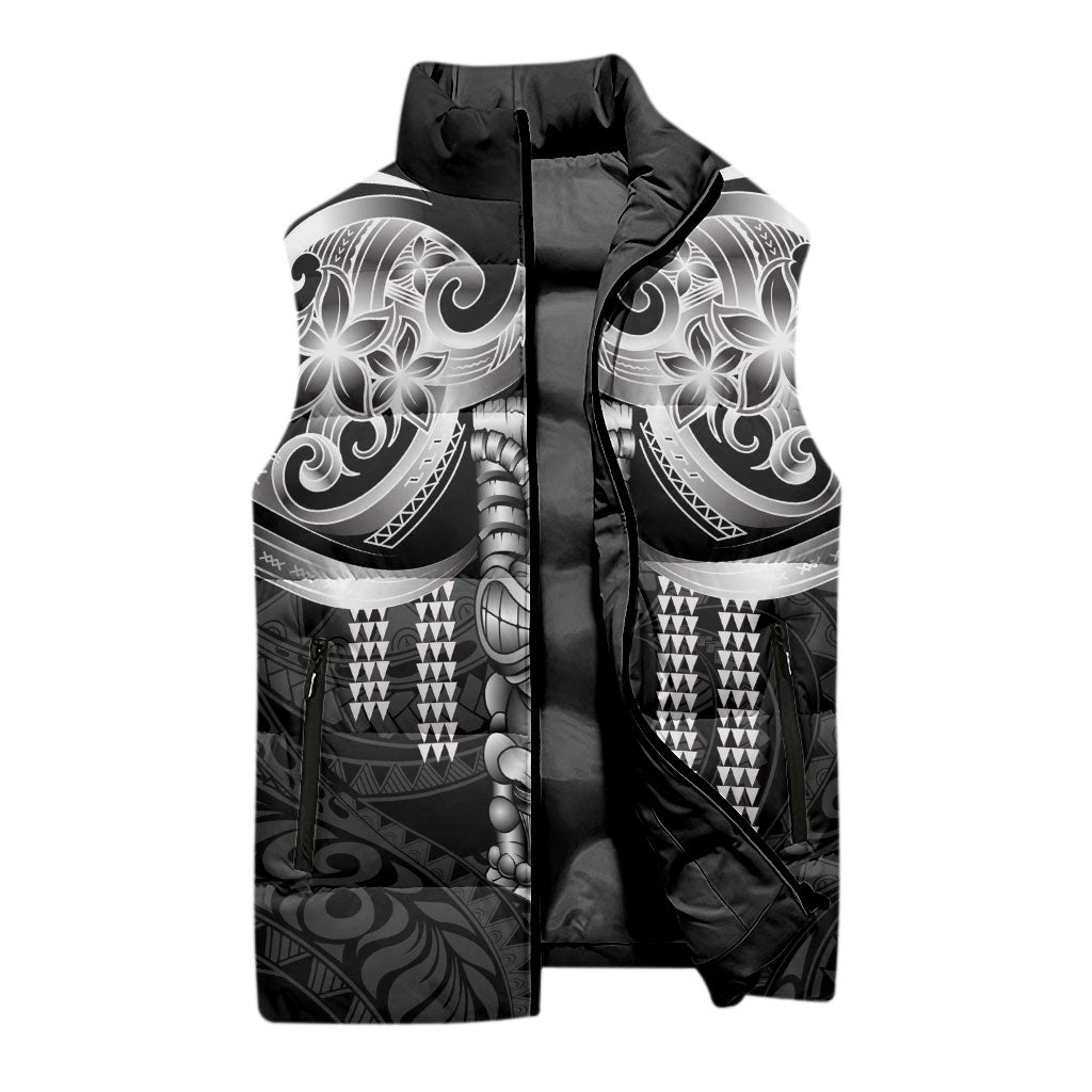 Tiki Drum Hawaii Sleeveless Puffer Jacket Hawaiian Kakau Tattoo Style LT14 - Polynesian Pride