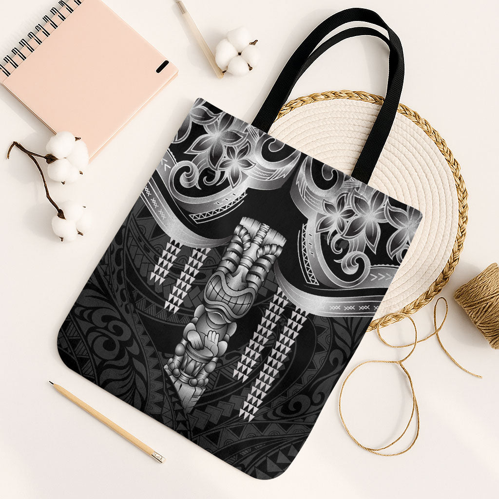 Tiki Drum Hawaii Tote Bag Hawaiian Kakau Tattoo Style LT14 Black Strap One Size Black - Polynesian Pride