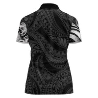 Tiki Drum Hawaii Women Polo Shirt Hawaiian Kakau Tattoo Style LT14 - Polynesian Pride