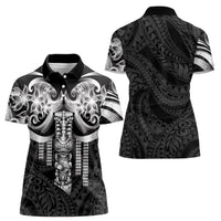 Tiki Drum Hawaii Women Polo Shirt Hawaiian Kakau Tattoo Style LT14 - Polynesian Pride
