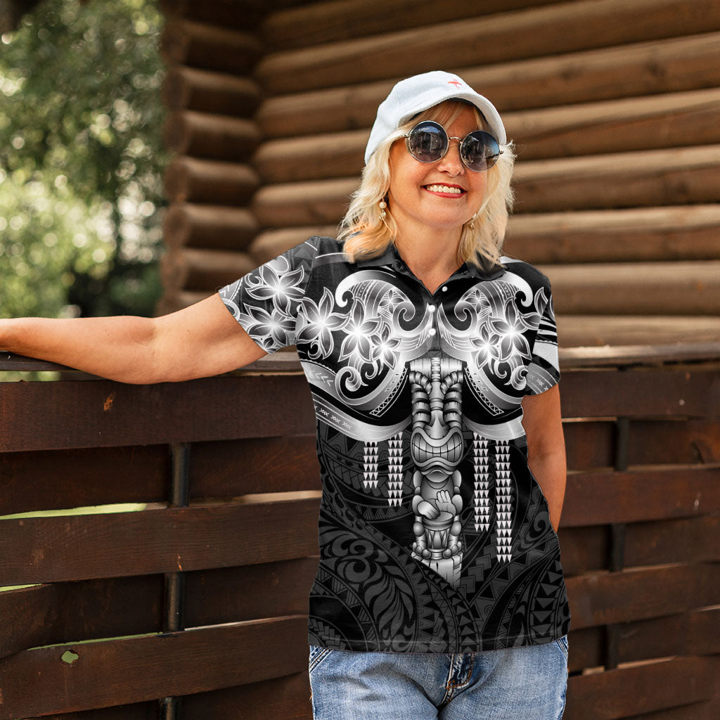 Tiki Drum Hawaii Women Polo Shirt Hawaiian Kakau Tattoo Style LT14 - Polynesian Pride