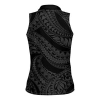 Tiki Drum Hawaii Women Sleeveless Polo Shirt Hawaiian Kakau Tattoo Style LT14 - Polynesian Pride