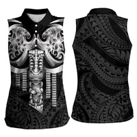 Tiki Drum Hawaii Women Sleeveless Polo Shirt Hawaiian Kakau Tattoo Style LT14 - Polynesian Pride