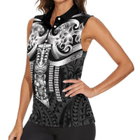 Tiki Drum Hawaii Women Sleeveless Polo Shirt Hawaiian Kakau Tattoo Style LT14 - Polynesian Pride