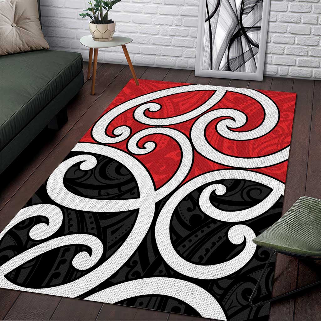 New Zealand Area Rug Maori Koru Tino Rangatiratanga Color - Polynesian Pride