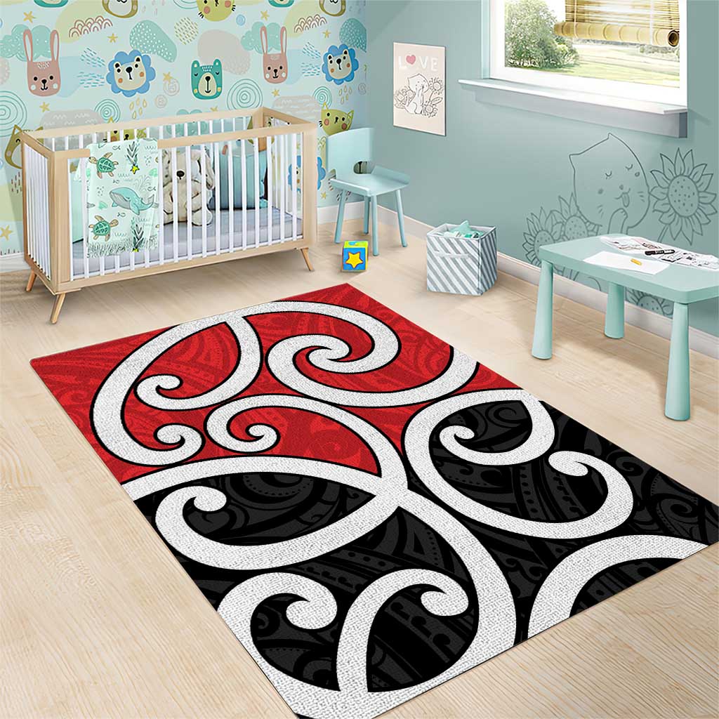 New Zealand Area Rug Maori Koru Tino Rangatiratanga Color - Polynesian Pride