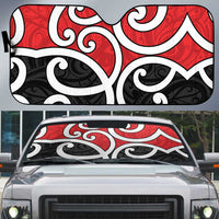 New Zealand Auto Sun Shade Maori Koru Tino Rangatiratanga Color LT14 Red - Polynesian Pride