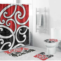 New Zealand Bathroom Set Maori Koru Tino Rangatiratanga Color LT14 Bathroom Set (4 pcs) Red - Polynesian Pride