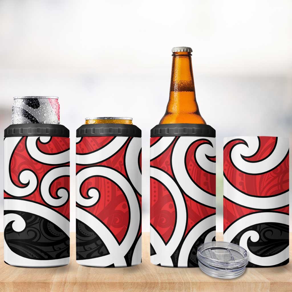 New Zealand 4 in 1 Can Cooler Tumbler Maori Koru Tino Rangatiratanga Color LT14 - Polynesian Pride