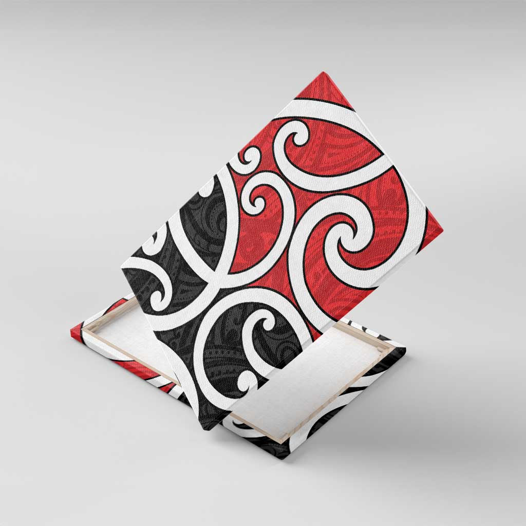 New Zealand Canvas Wall Art Maori Koru Tino Rangatiratanga Color LT14 With Frame Red - Polynesian Pride