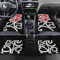 New Zealand Car Mats Maori Koru Tino Rangatiratanga Color LT14 Set 4pcs Red - Polynesian Pride