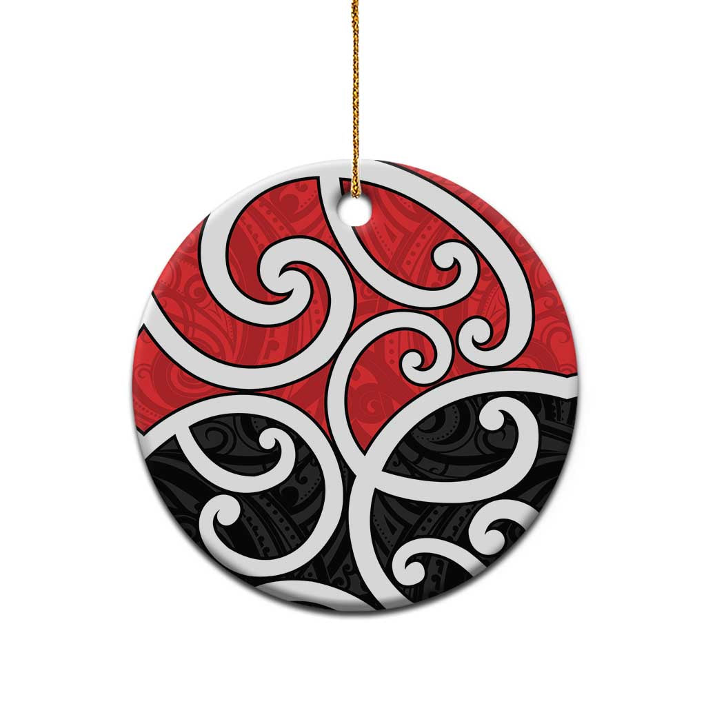 New Zealand Ceramic Ornament Maori Koru Tino Rangatiratanga Color - Polynesian Pride