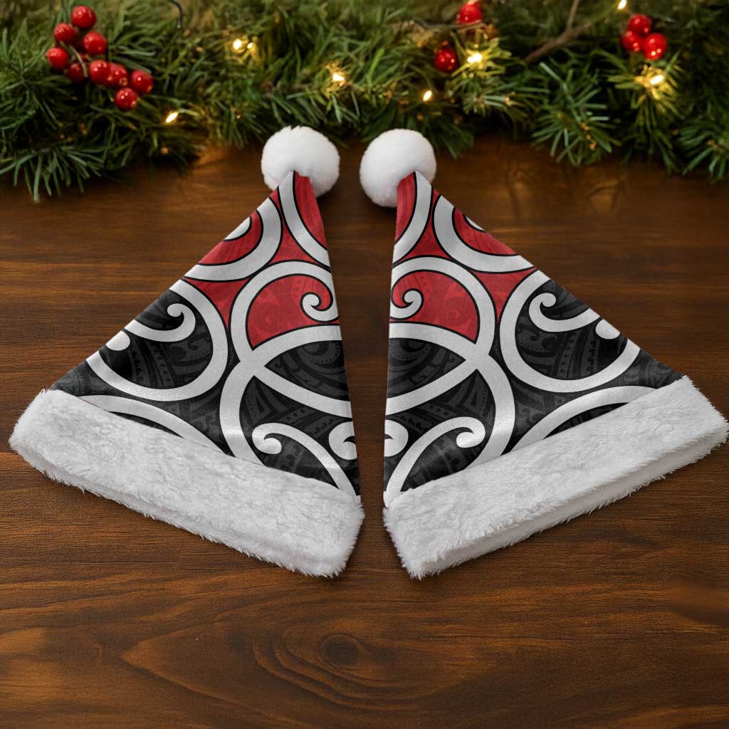 New Zealand Christmas Santa Hat Maori Koru Tino Rangatiratanga Color LT14 - Polynesian Pride