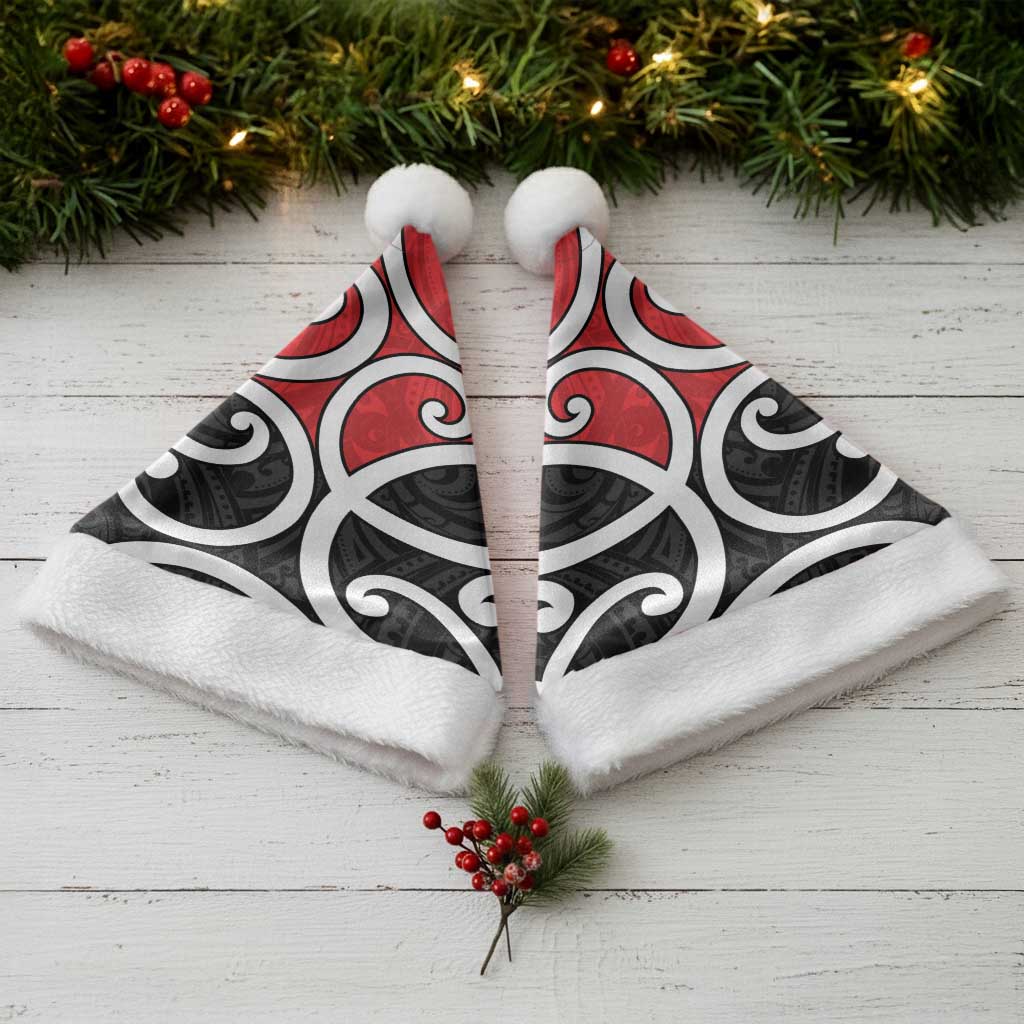 New Zealand Christmas Santa Hat Maori Koru Tino Rangatiratanga Color LT14 - Polynesian Pride