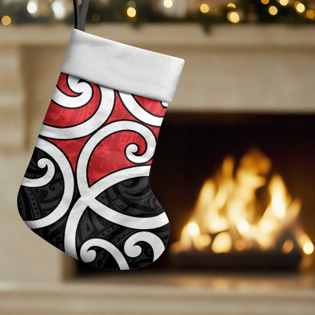 New Zealand Christmas Stocking Maori Koru Tino Rangatiratanga Color LT14 Set of 2 Red - Polynesian Pride