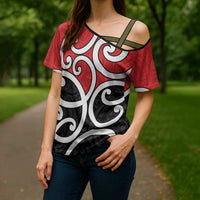 New Zealand Cross Shoulder Shirt Maori Koru Tino Rangatiratanga Color LT14 - Polynesian Pride