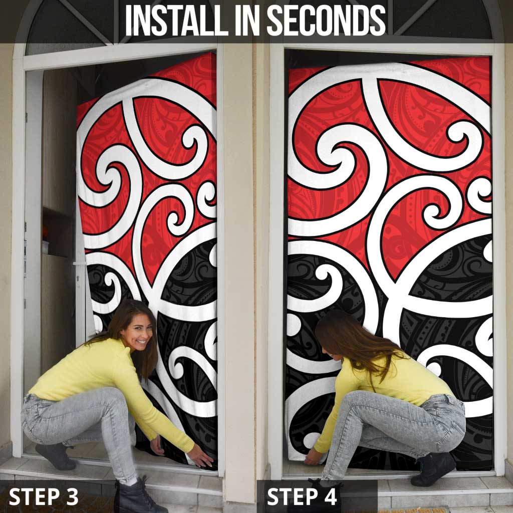 New Zealand Door Cover Maori Koru Tino Rangatiratanga Color LT14 - Polynesian Pride