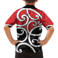 New Zealand Family Matching Off The Shoulder Long Sleeve Dress and Hawaiian Shirt Maori Koru Tino Rangatiratanga Color LT14 - Polynesian Pride