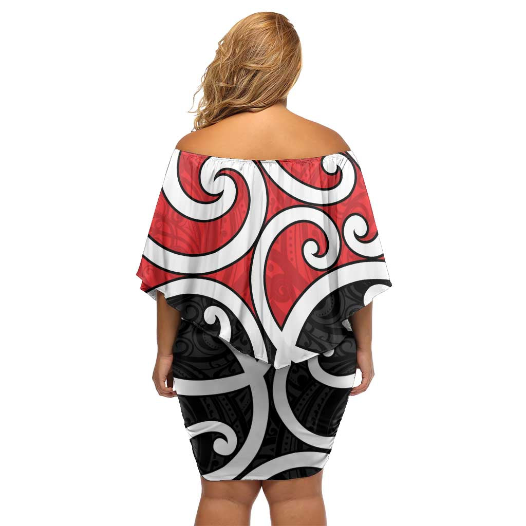 New Zealand Family Matching Off Shoulder Short Dress and Hawaiian Shirt Maori Koru Tino Rangatiratanga Color LT14 - Polynesian Pride