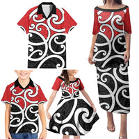 New Zealand Family Matching Puletasi and Hawaiian Shirt Maori Koru Tino Rangatiratanga Color LT14 - Polynesian Pride