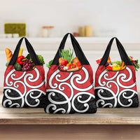 New Zealand Grocery Bag Maori Koru Tino Rangatiratanga Color LT14 3-pack One Size Red - Polynesian Pride