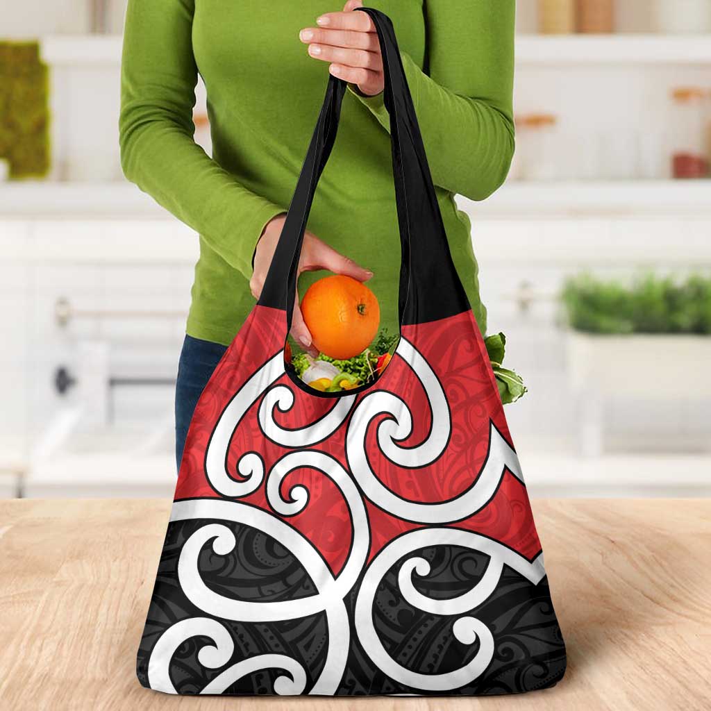 New Zealand Grocery Bag Maori Koru Tino Rangatiratanga Color LT14 - Polynesian Pride