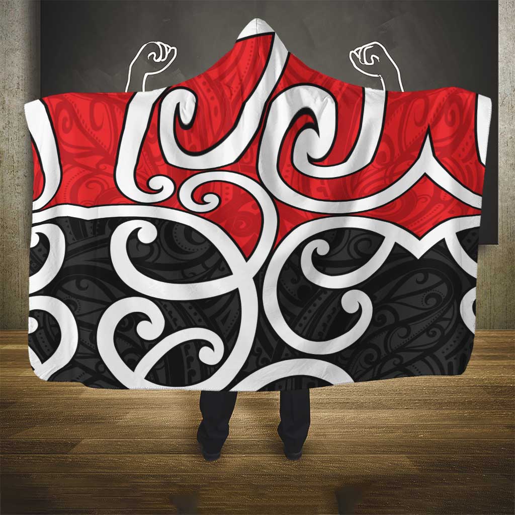 New Zealand Hooded Blanket Maori Koru Tino Rangatiratanga Color LT14 - Polynesian Pride