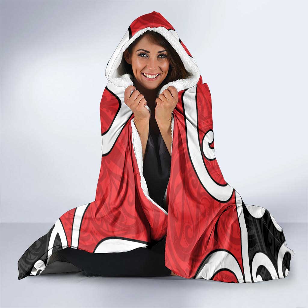New Zealand Hooded Blanket Maori Koru Tino Rangatiratanga Color LT14 - Polynesian Pride