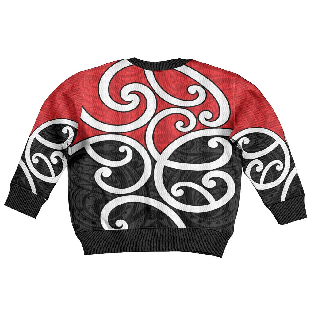 New Zealand Kid Ugly Christmas Sweater Maori Koru Tino Rangatiratanga Color LT14 - Polynesian Pride