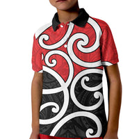 New Zealand Kid Polo Shirt Maori Koru Tino Rangatiratanga Color LT14 Kid Red - Polynesian Pride