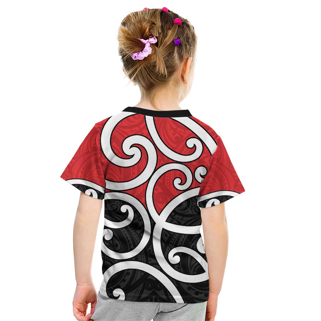 New Zealand Kid T Shirt Maori Koru Tino Rangatiratanga Color LT14 - Polynesian Pride