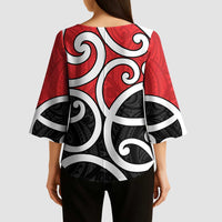 New Zealand Kimono Sleeve Blouse Maori Koru Tino Rangatiratanga Color LT14 - Polynesian Pride